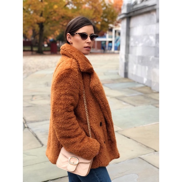 🆕Myra Rust Brown Faux Fur Teddy Coat - Picture 4 of 8